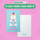  Postcard SNOW MON decor dán tường, quà tặng lưu niệm, trang trí phòng ngủ - Thiệp nhắn nhủ lời chúc dễ thương 