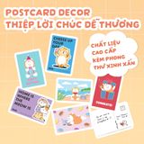  Postcard SNOW MON decor dán tường, quà tặng lưu niệm, trang trí phòng ngủ - Thiệp nhắn nhủ lời chúc dễ thương 