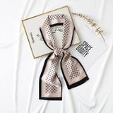  Quà tặng 20/10 cho sếp nữ, vợ, cô giáo, giáo viên nữ, mẹ và bạn gái, người yêu nữ quà tặng khăn quàng choàng cổ lụa cao cấp cho nữ văn phòng công sở đẹp họa tiết ruy băng màu be AGANA - K1008 