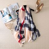  Quà tặng 20/11 cho sếp nữ, vợ, cô giáo, giáo viên nữ, mẹ và bạn gái, người yêu nữ quà tặng Khăn quàngchoàng cổ lụa cao cấp cho nữ văn phòng sở đẹp màu hồng sọc AGANA - KS046 