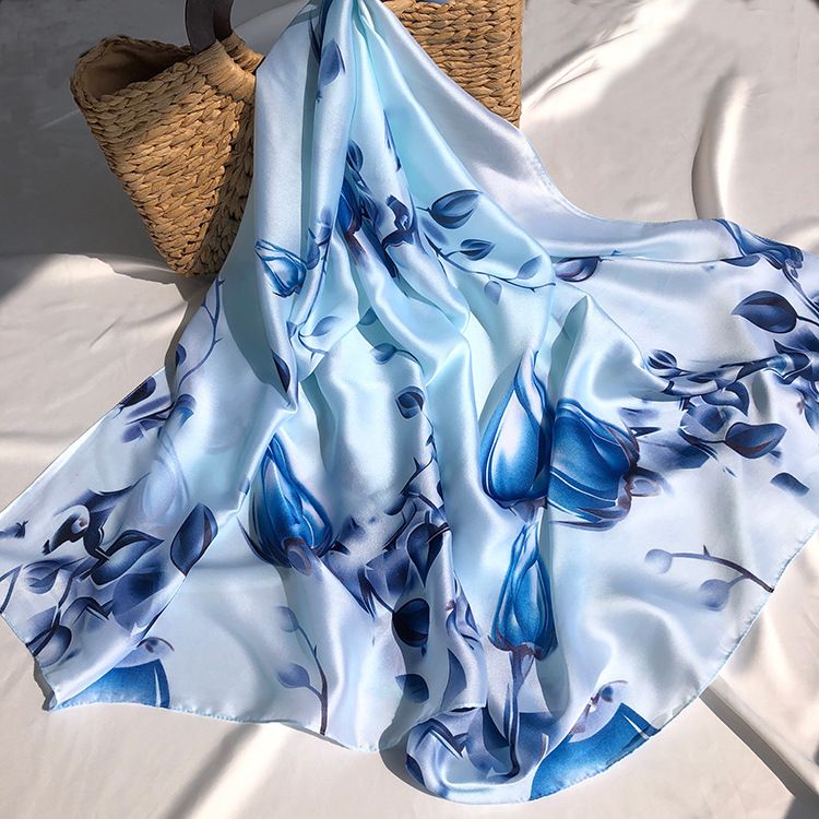  Quà tặng 20/11 cho sếp nữ, vợ, cô giáo, giáo viên nữ, mẹ và bạn gái, người yêu nữ quà tặng Khăn quàngchoàng cổ lụa cao cấp cho nữ văn phòng sở đẹp màu xanh AGANA - KS158 