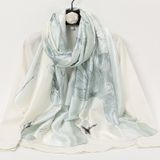  Quà tặng 20/11 cho sếp nữ, vợ, cô giáo, giáo viên nữ, mẹ và bạn gái, người yêu nữ quà tặng Khăn quàngchoàng cổ lụa cao cấp cho nữ văn phòng sở đẹp họa tiết hoa sen AGANA - KS190 