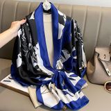  Quà tặng 20/10 cho sếp nữ, vợ, cô giáo, giáo viên nữ, mẹ và bạn gái, người yêu nữ quà tặng Khăn quàngchoàng cổ lụa cao cấp cho nữ văn phòng sở đẹp màu xanh hoa hồng AGANA - KS185 