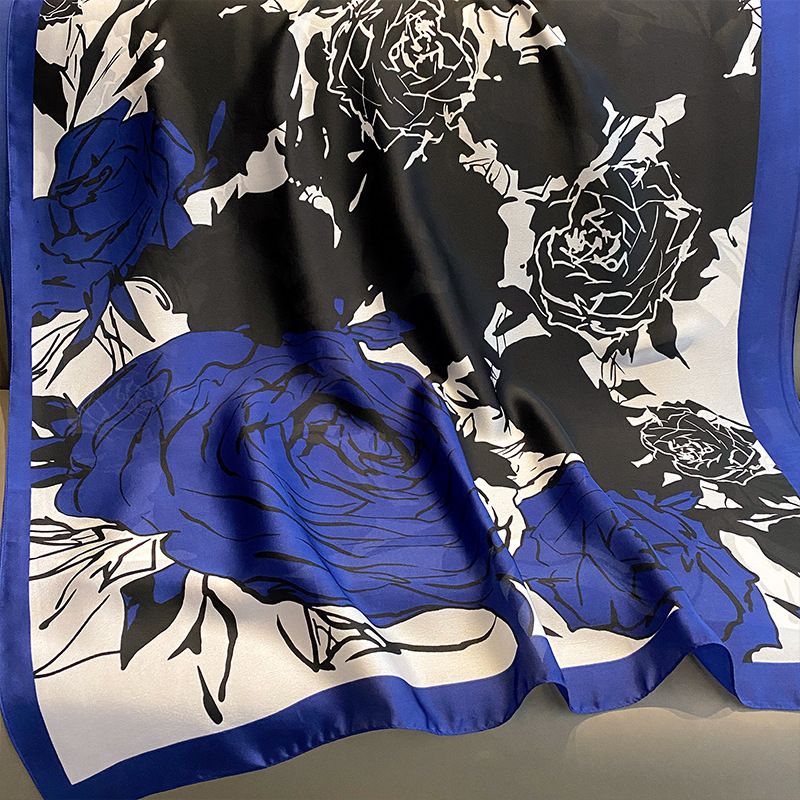  Quà tặng 20/10 cho sếp nữ, vợ, cô giáo, giáo viên nữ, mẹ và bạn gái, người yêu nữ quà tặng Khăn quàngchoàng cổ lụa cao cấp cho nữ văn phòng sở đẹp màu xanh hoa hồng AGANA - KS185 