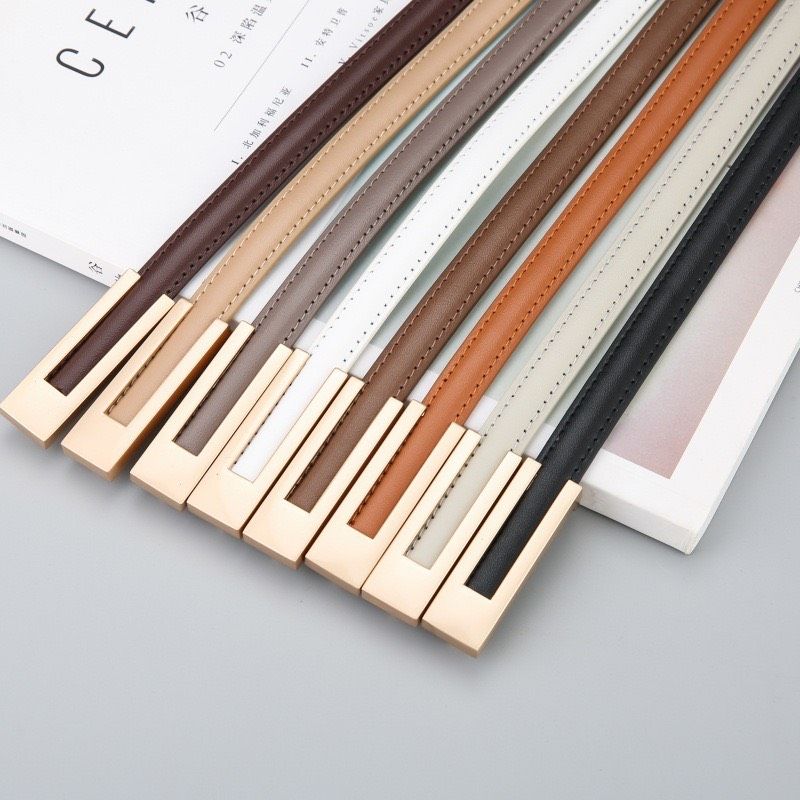  Thắt lưng nữ da bò thật AGANA dây nịt da thật đai váy da thật Hàn Quốc cao cấp phong cách hiện đại - DNT007 