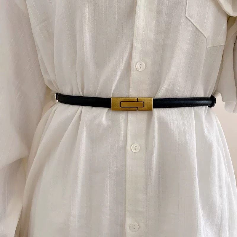  Thắt lưng nữ da bò thật AGANA dây nịt da thật đai váy da thật Hàn Quốc cao cấp phong cách hiện đại - DNT022 