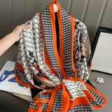  Quà tặng 20/11 cho sếp nữ, vợ, cô giáo, giáo viên nữ, mẹ và bạn gái, người yêu nữ quà tặng Khăn quàngchoàng cổ lụa cao cấp cho nữ văn phòng sở đẹp màu cam AGANA - KS211 