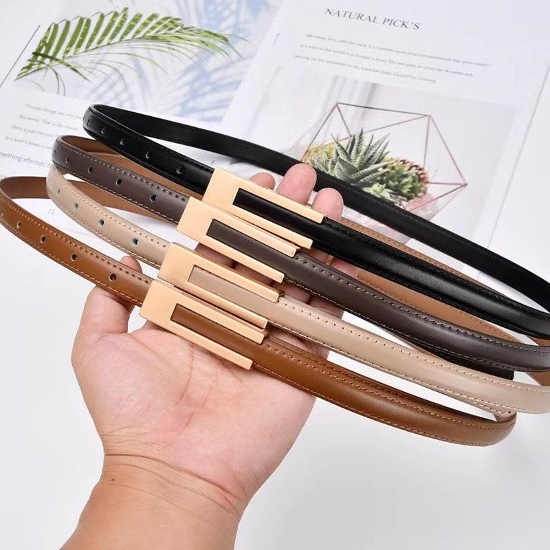  Thắt lưng nữ da bò thật AGANA dây nịt da thật đai váy da thật Hàn Quốc cao cấp phong cách hiện đại - DNT007 