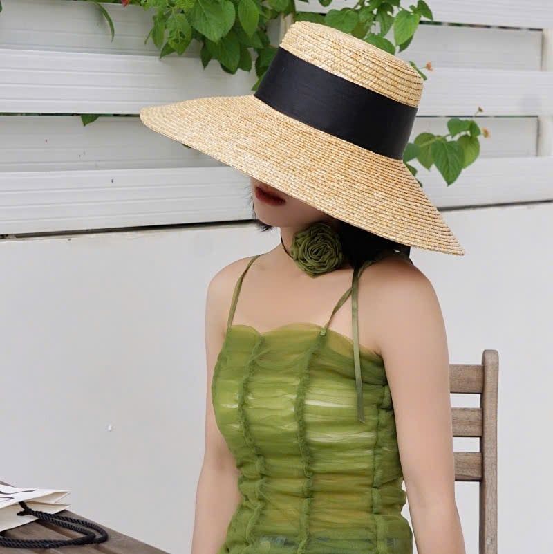  Mũ nón cói đi biển rộng vành tròn đẹp cho nữ vintage sợi tự nhiên cao cấp - NC446 