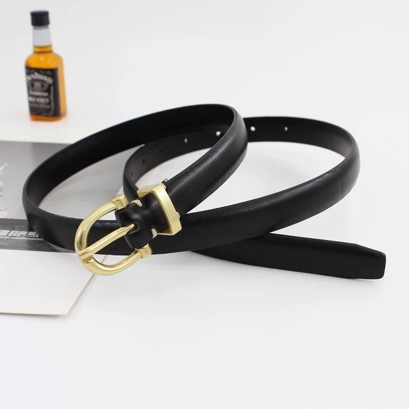  Thắt lưng nữ da bò thật AGANA dây nịt da thật đai váy da thật Hàn Quốc cao cấp phong cách hiện đại - DNT001 