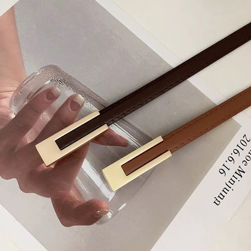  Thắt lưng nữ da bò thật AGANA dây nịt da thật đai váy da thật Hàn Quốc cao cấp phong cách hiện đại - DNT025 