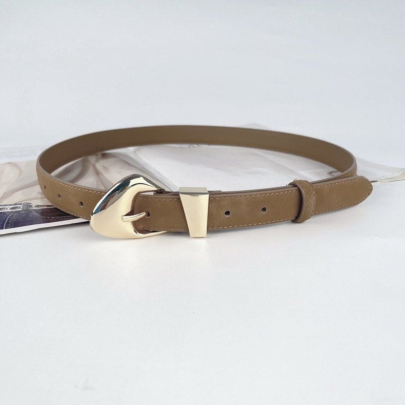  Thắt lưng nữ da bò thật AGANA dây nịt da thật đai váy da thật Hàn Quốc cao cấp phong cách hiện đại - DNT020 