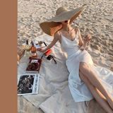  Mũ nón cói đi biển rộng vành tròn đẹp cho nữ vành siêu to Le Chapeau Bomba (jacquemus Brand) màu nâu - NC454 