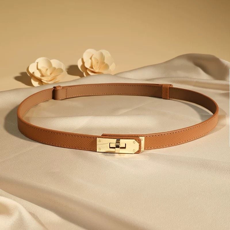  Thắt lưng nữ da bò thật AGANA dây nịt da thật đai váy da thật Hàn Quốc cao cấp phong cách hiện đại - DNT010 