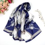  Khăn quàng choàng cổ lụa cao cấp cho nữ văn phòng sở đẹp màu xanh AGANA - KS162 