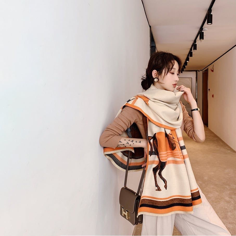  Khăn quàng choàng cổ len Cashmere cho nữ giữ ấm cao cấp phong cách Hàn Quốc đẹp sang trọng AGANA - KC469 