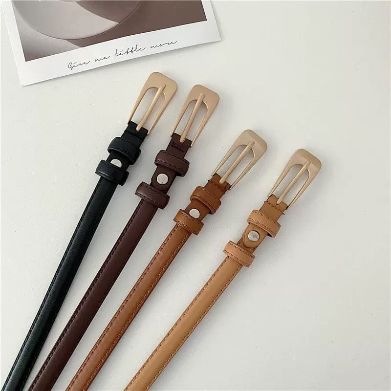  Thắt lưng nữ da bò thật AGANA dây nịt da thật đai váy da thật Hàn Quốc cao cấp phong cách hiện đại - DNT008 