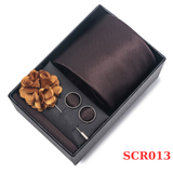  Set cà vạt nam 4 món cao cấp làm quà tặng, caravat đẹp sang trọng - SCR013 