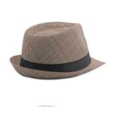  Mũ nón phớt Fedora nam vành nhỏ cao cấp AGANA nón cao bồi phong cách cổ điển pha lẫn hiện đại - Kẻ Sọc Be Viền Đỏ - MFDN002 