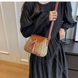  Túi cói đi biển vintage thời trang nữ phong cách cầm tay Hàn Quốc đẹp cổ điển màu nâu tua rua - TC119 