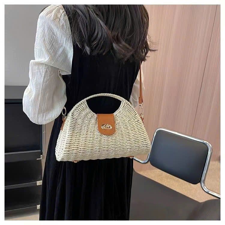  Túi cói đi biển vintage thời trang nữ phong cách cầm tay Hàn Quốc đẹp cổ điển - TC116 