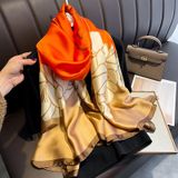  Quà tặng 20/10 cho sếp nữ, vợ, cô giáo, giáo viên nữ, mẹ và bạn gái, người yêu nữ quà tặng Khăn quàngchoàng cổ lụa cao cấp cho nữ văn phòng sở đẹp màu cam AGANA - KS181 
