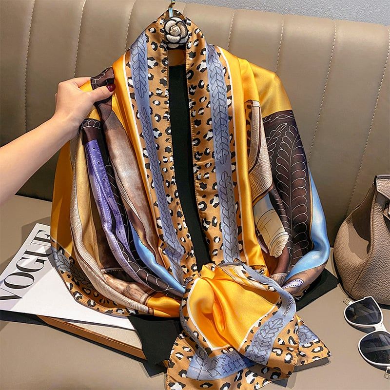  Quà tặng 20/11 cho sếp nữ, vợ, cô giáo, giáo viên nữ, mẹ và bạn gái, người yêu nữ quà tặng Khăn quàngchoàng cổ lụa cao cấp cho nữ văn phòng sở đẹp màu vàng AGANA - KS219 