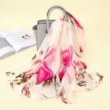  Quà tặng 20/11 cho sếp nữ, vợ, cô giáo, giáo viên nữ, mẹ và bạn gái, người yêu nữ quà tặng Khăn quàngchoàng cổ lụa cao cấp cho nữ văn phòng sở đẹp màu be phối hồng AGANA - KS159 