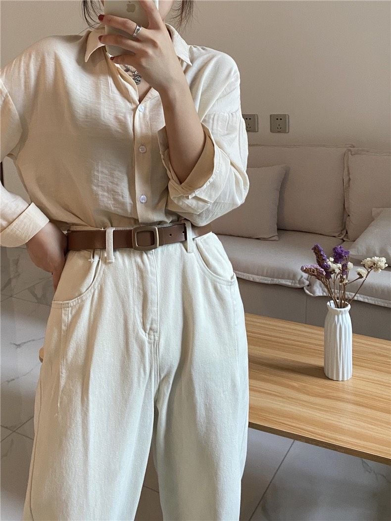  Thắt lưng nữ da bò thật AGANA dây nịt da thật đai váy da thật Hàn Quốc cao cấp phong cách hiện đại - DNT005 