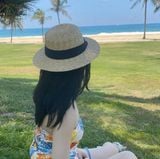  Quà tặng 20/11 cho sếp nữ, vợ, cô giáo, giáo viên nữ, mẹ và bạn gái, người yêu nữ quà tặng Mũ nón cói đi biển rộng vành tròn đẹp cho nữ vintage sợi tự nhiên cao cấp AGANA 