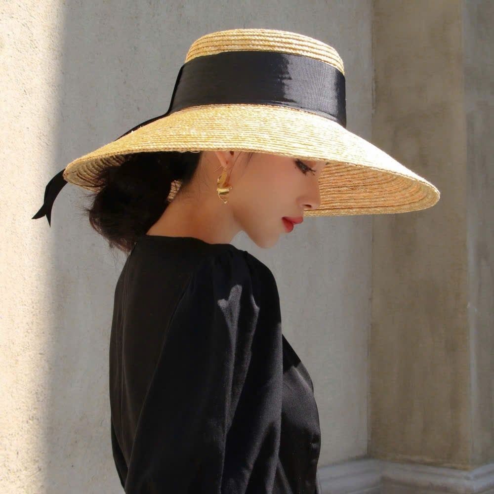  Mũ nón cói đi biển rộng vành tròn đẹp cho nữ vintage sợi tự nhiên cao cấp - NC446 