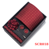  Set cà vạt nam 4 món cao cấp làm quà tặng, caravat đẹp sang trọng - SCR018 