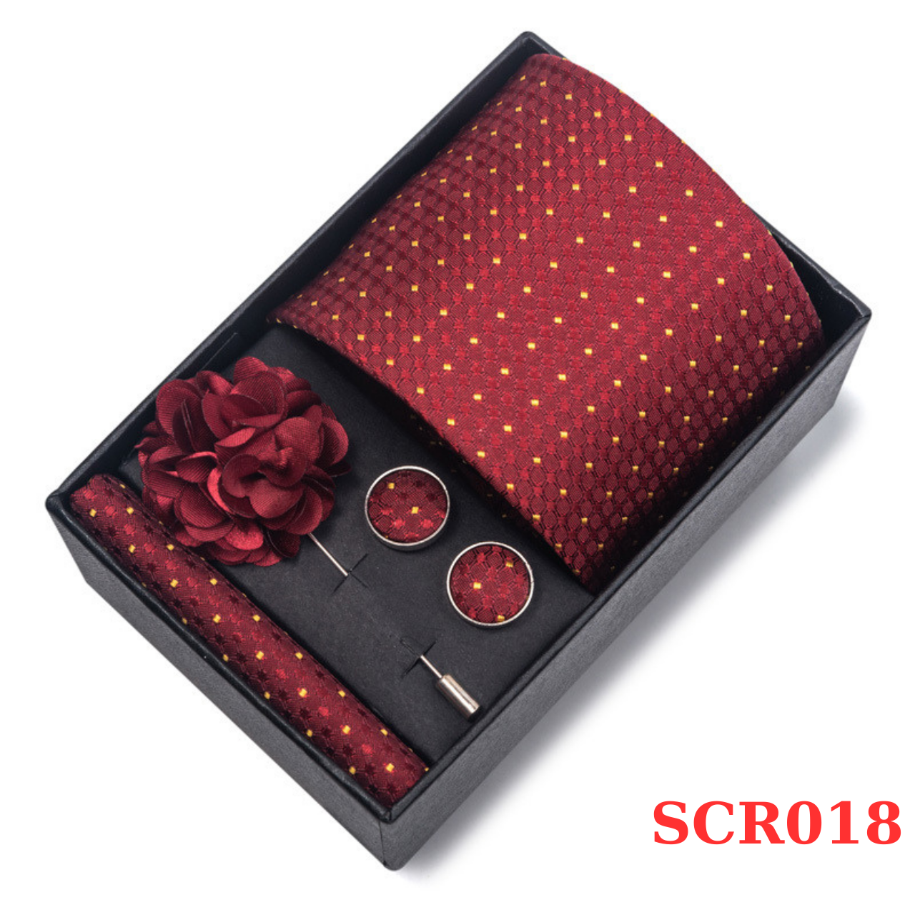  Set cà vạt nam 4 món cao cấp làm quà tặng, caravat đẹp sang trọng - SCR018 