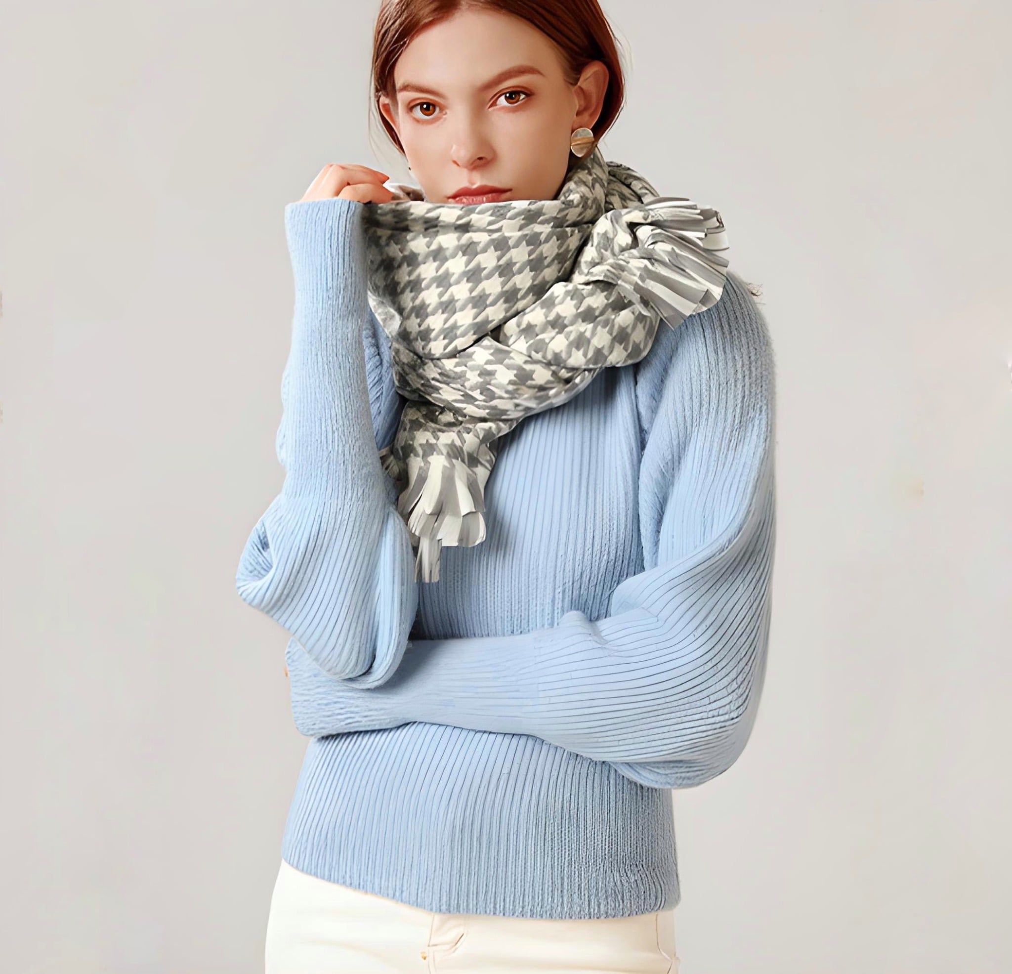  Khăn quàng choàng cổ len Cashmere AGANA giữ ấm cao cấp phong cách châu Âu Mỹ sang trọng 