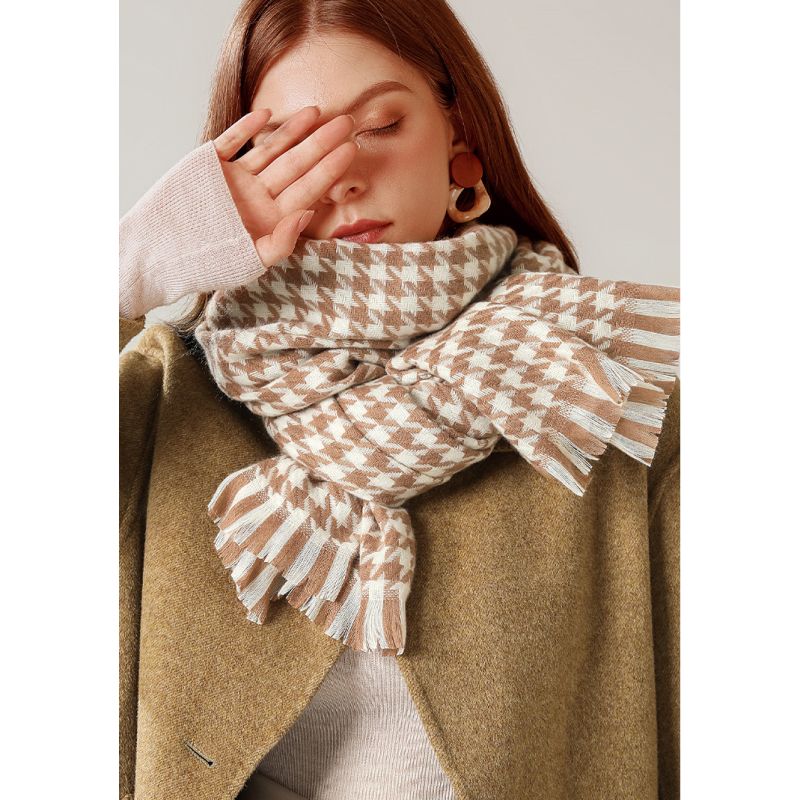  Khăn quàng choàng cổ len Cashmere AGANA giữ ấm cao cấp phong cách châu Âu Mỹ sang trọng 