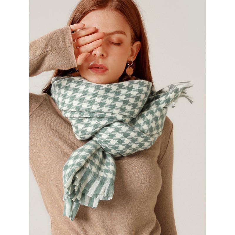  Khăn quàng choàng cổ len Cashmere AGANA giữ ấm cao cấp phong cách châu Âu Mỹ sang trọng 