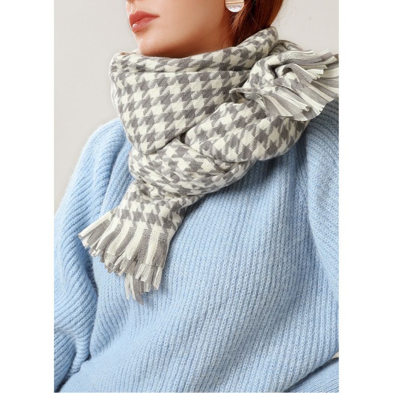  Khăn quàng choàng cổ len Cashmere AGANA giữ ấm cao cấp phong cách châu Âu Mỹ sang trọng 