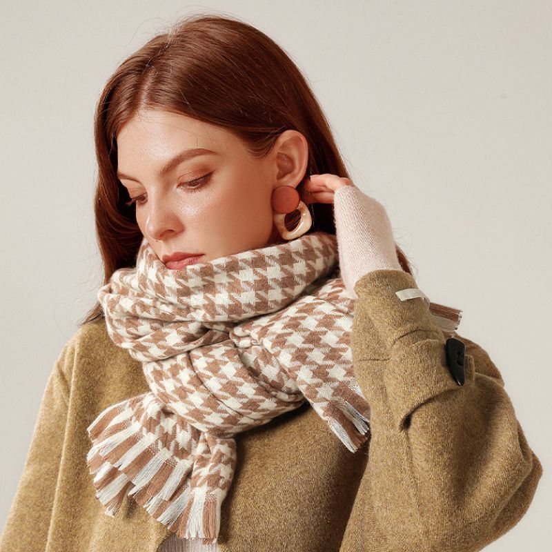  Khăn quàng choàng cổ len Cashmere AGANA giữ ấm cao cấp phong cách châu Âu Mỹ sang trọng 