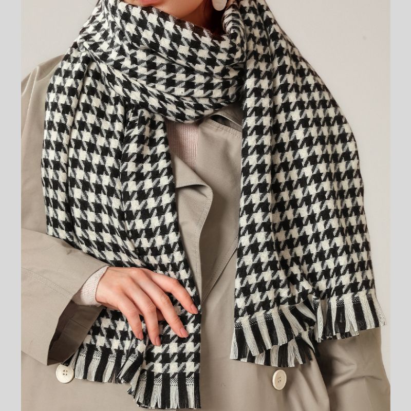  Khăn quàng choàng cổ len Cashmere AGANA giữ ấm cao cấp phong cách châu Âu Mỹ sang trọng 