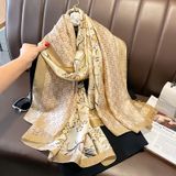  Khăn quàng choàng cổ lụa cao cấp cho nữ văn phòng sở đẹp màu vàng AGANA - KS188 