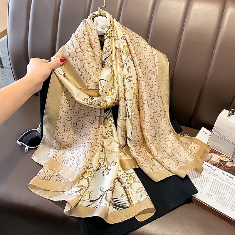  Khăn quàng choàng cổ lụa cao cấp cho nữ văn phòng sở đẹp màu vàng AGANA - KS188 