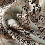  Khăn quàng cổ size vuông 70cm lụa mỏng nhẹ thích hợp cho mùa hè mùa xuân mùa thu chống nắng họa tiết dây xích màu xanh rêu AGANA- KL400 