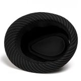  Mũ nón phớt Fedora nam vành nhỏ cao cấp AGANA nón cao bồi phong cách cổ điển pha lẫn hiện đại - Màu Đen Sọc Trắng - MFDN001 