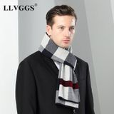  Khăn quàng choàng cổ nam Hàng Hiệu & Cao Cấp - Khăn len cashmere giữ ấm họa tiết sọc caro màu đỏ xám đen - KN026 