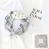  Khăn quàng cổ size vuông 70cm lụa mỏng nhẹ thích hợp cho mùa hè mùa xuân mùa thu chống nắng họa tiết hạt điều màu trắng AGANA- KL395 