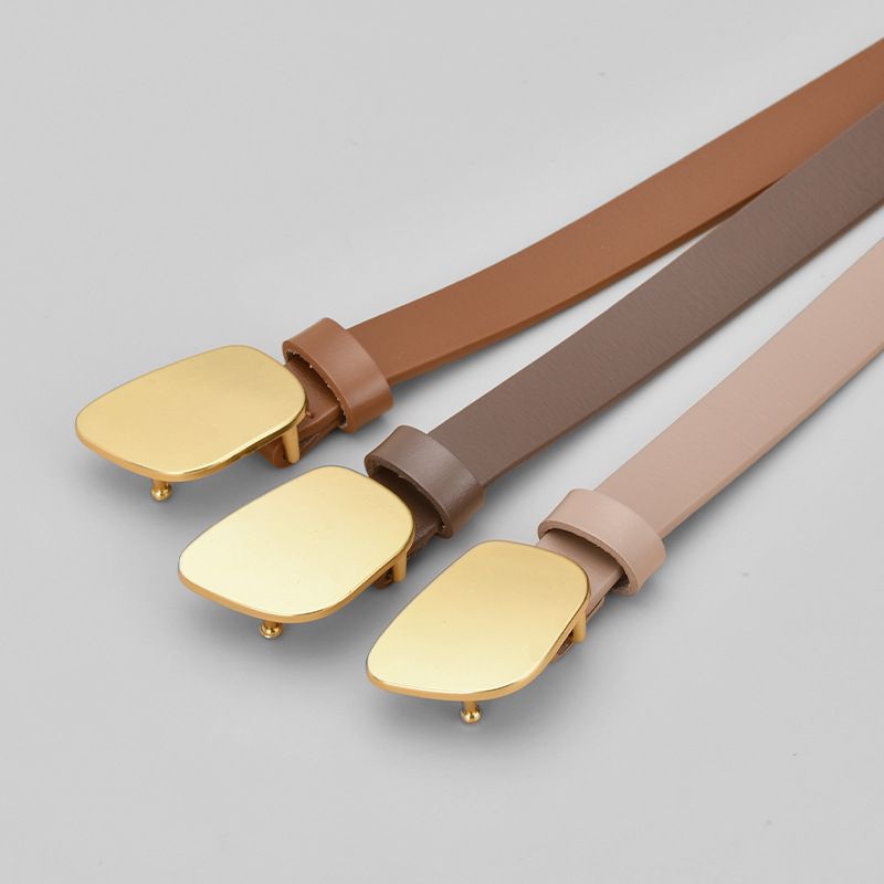  Thắt lưng nữ da bò thật AGANA dây nịt da thật đai váy da thật Hàn Quốc cao cấp phong cách hiện đại - DNT015 