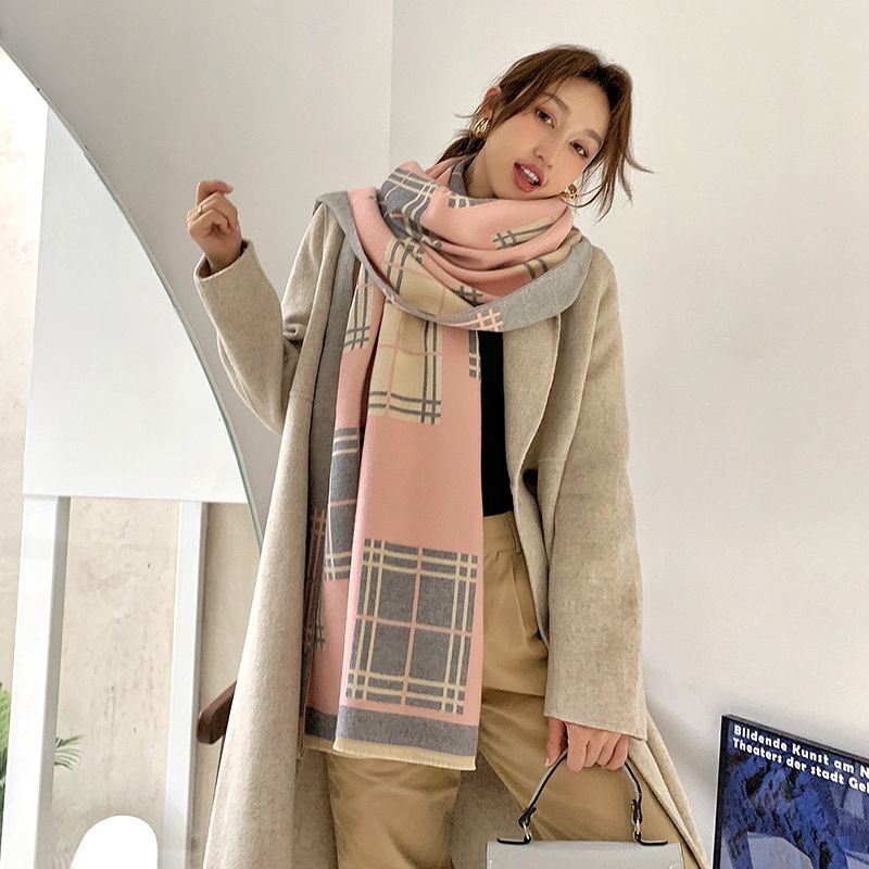  Khăn quàng choàng cổ len Cashmere giữ ấm cao cấp phong cách Hàn Quốc đẹp sang trọng - KC412 