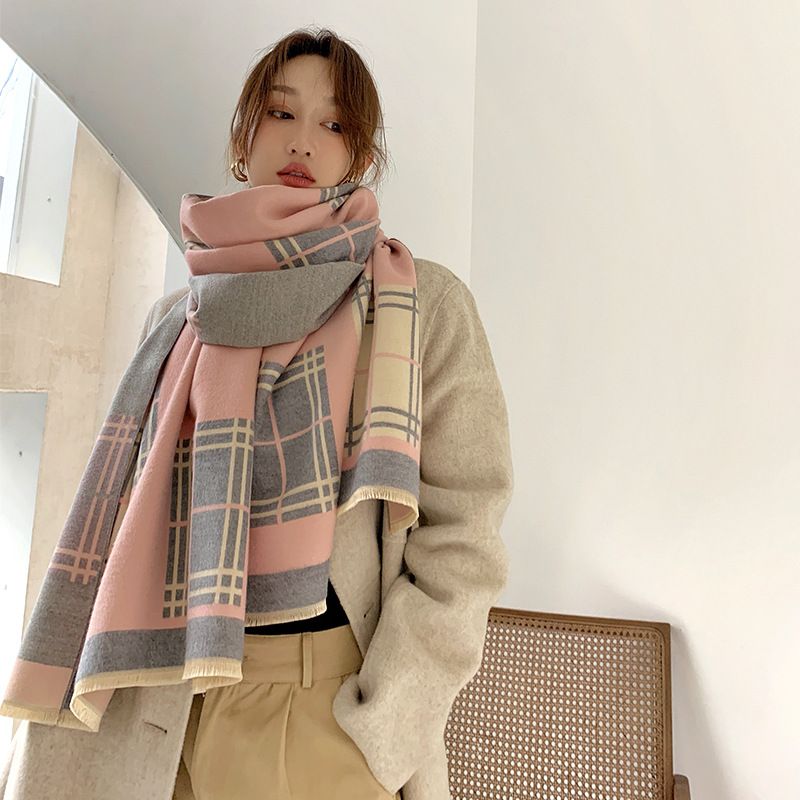  Khăn quàng choàng cổ len Cashmere giữ ấm cao cấp phong cách Hàn Quốc đẹp sang trọng - KC412 
