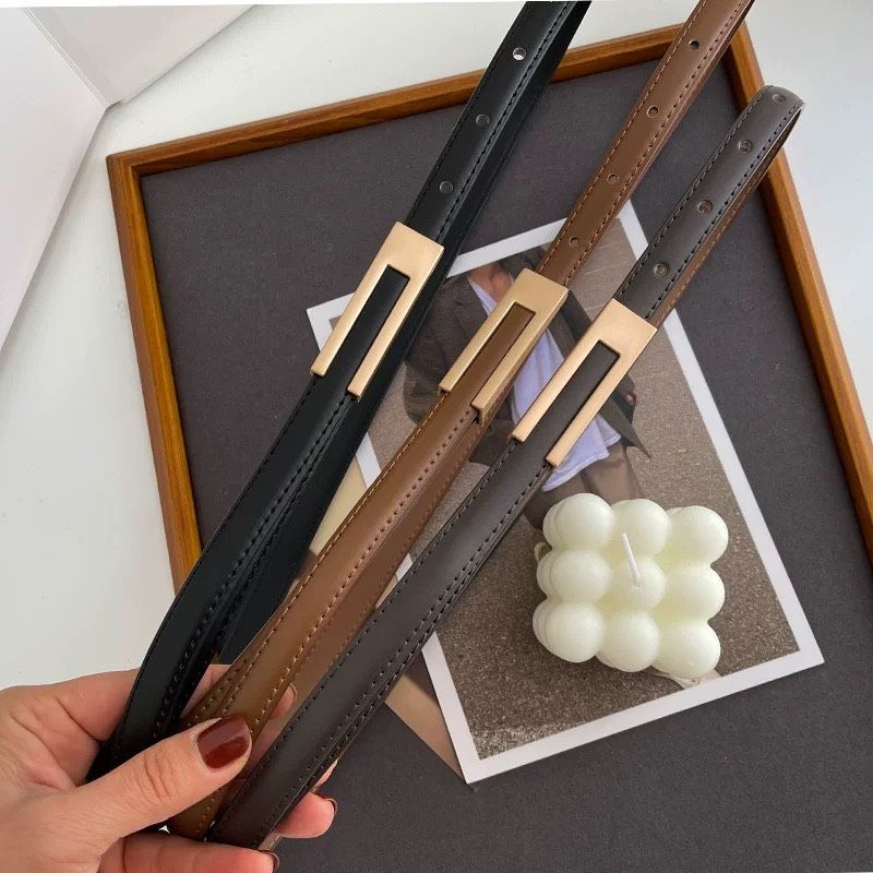  Thắt lưng nữ da bò thật AGANA dây nịt da thật đai váy da thật Hàn Quốc cao cấp phong cách hiện đại - DNT007 