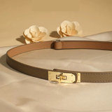  Thắt lưng nữ da bò thật AGANA dây nịt da thật đai váy da thật Hàn Quốc cao cấp phong cách hiện đại - DNT010 